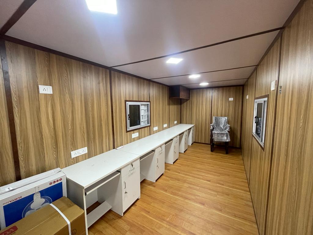 Container home in mountain setting